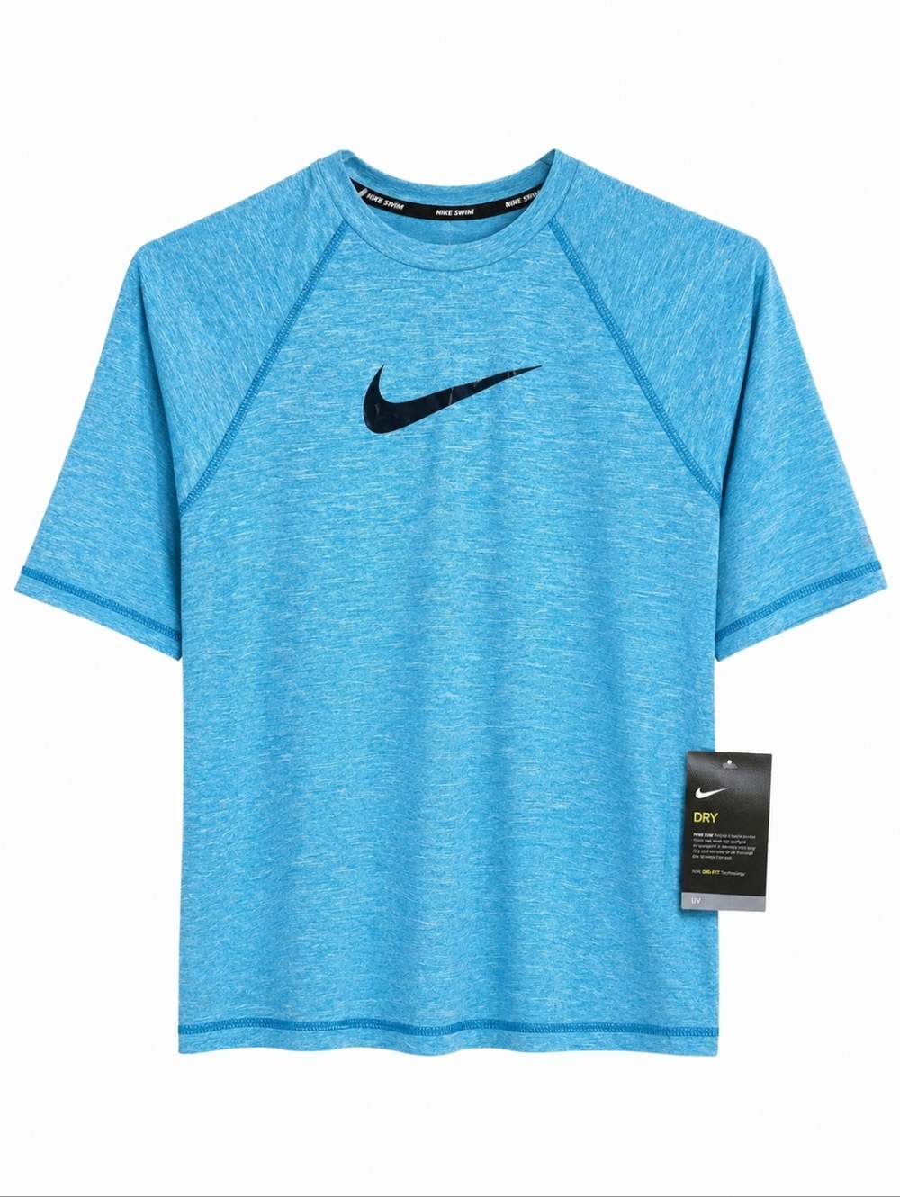 Nike Women Swim Shirt Dri-FIT UPF 40 Blue Short Sleeve Rash Guard Size M